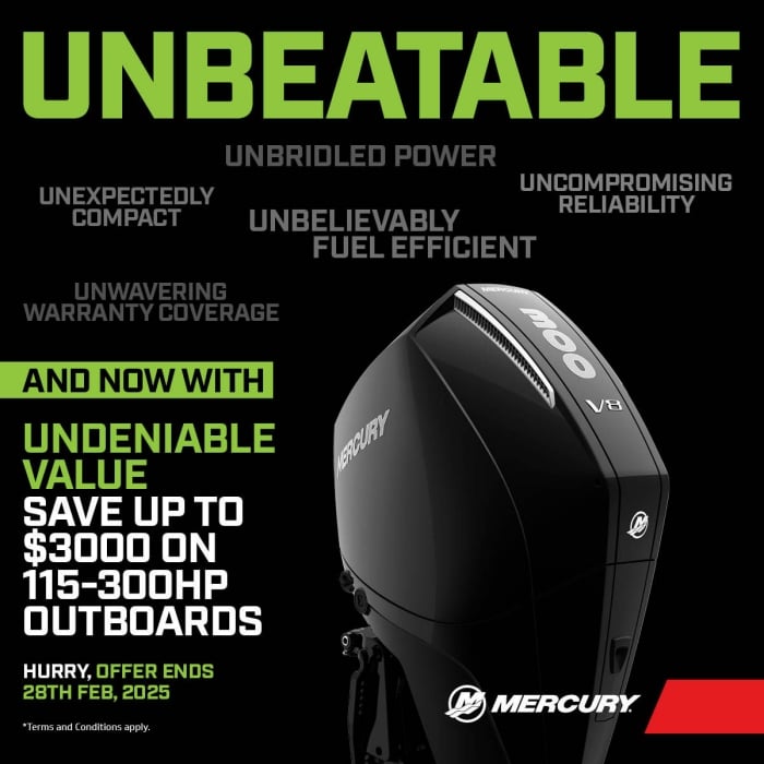 Unbeatable, Undeniable Value: Save up to $3000 on 115-300hp Mercury Outboards